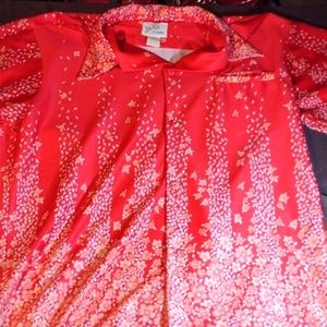 JA NA of Honolulu Hawaii, XL 100% polyester shirt, vintage chic